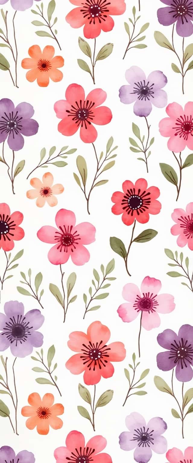 Playful Watercolor Flower Pattern Phone Case Playful Watercolor Flower Pattern Phone Case