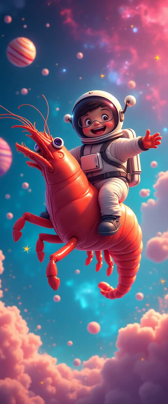 Astronaut Riding Giant Shrimp Phone Case Astronaut Riding Giant Shrimp Phone Case