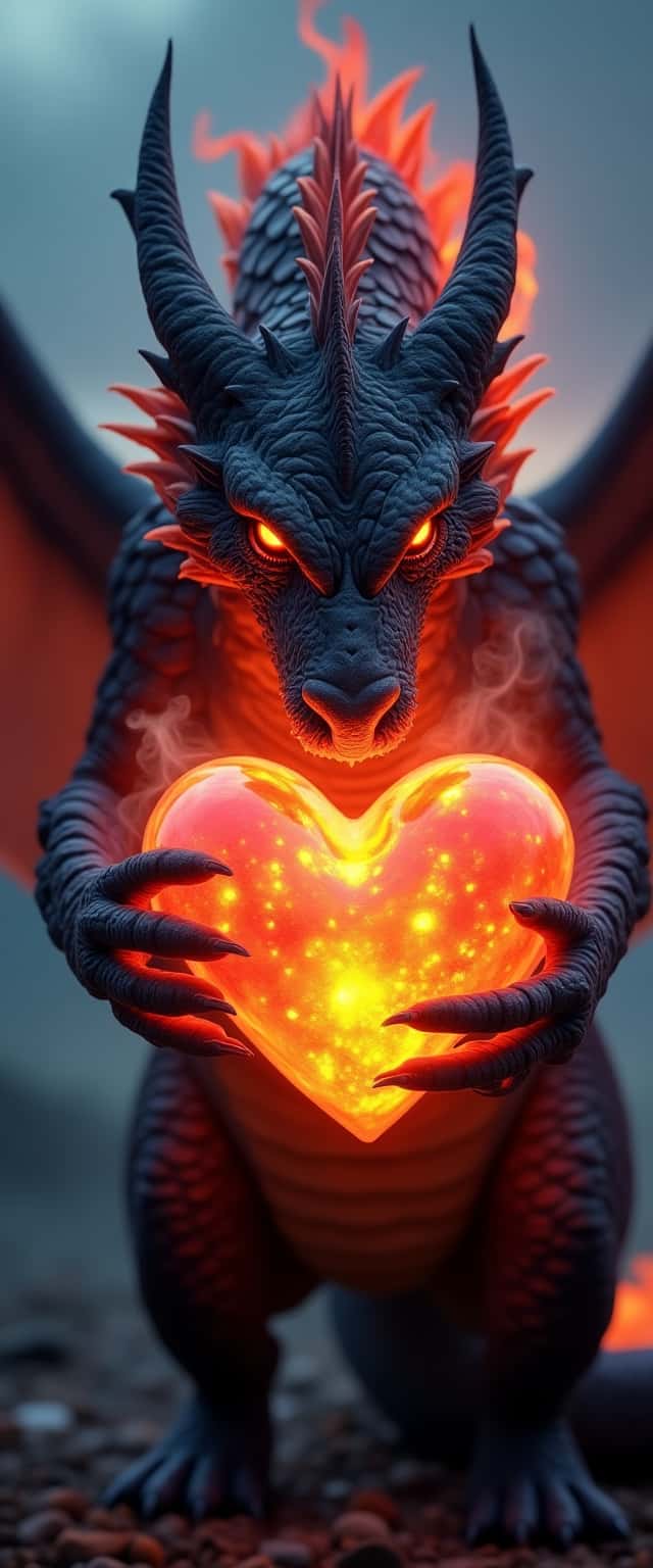 Dragon Holding a Heart Phone Case Dragon Holding a Heart Phone Case