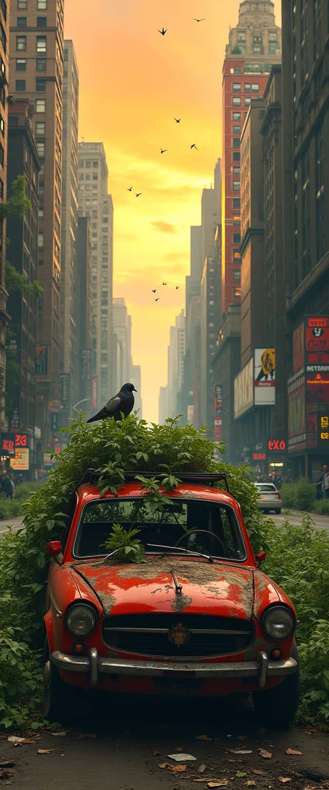 Overgrown Times Square Scene Phone Case Overgrown Times Square Scene Phone Case