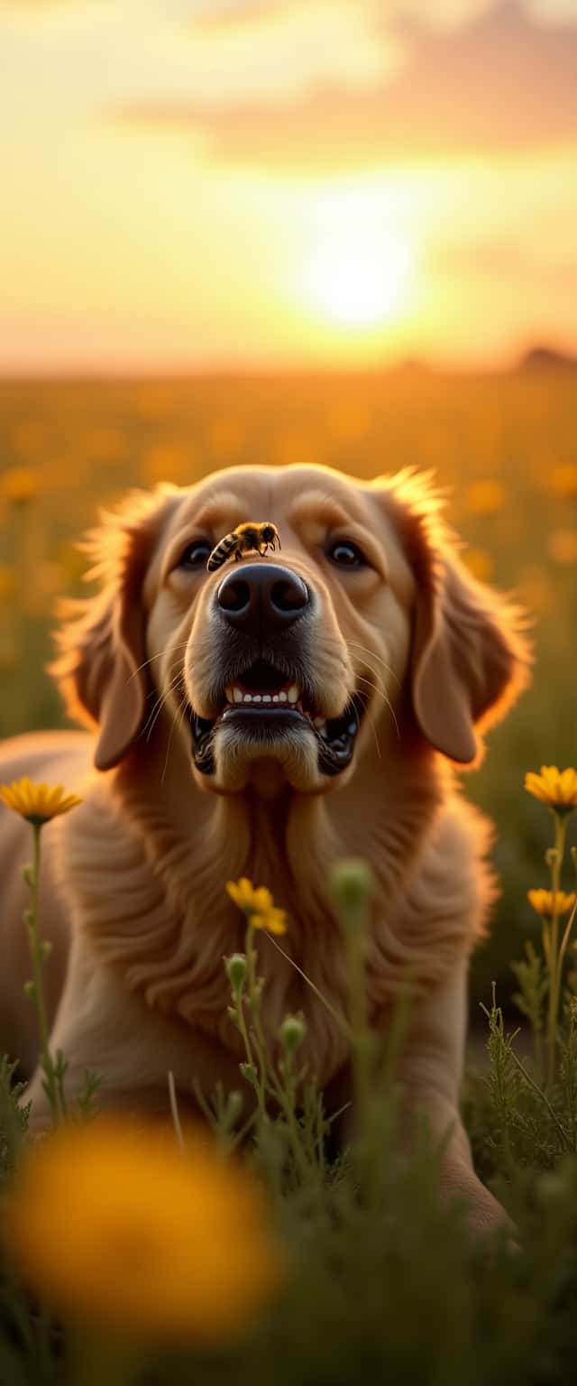 Golden Retriever with Bee in Wildflowers Phone Case Golden Retriever with Bee in Wildflowers Phone Case