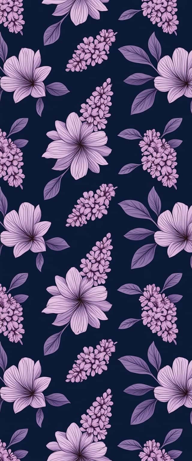 Stylized Purple Flower Pattern Phone Case Stylized Purple Flower Pattern Phone Case