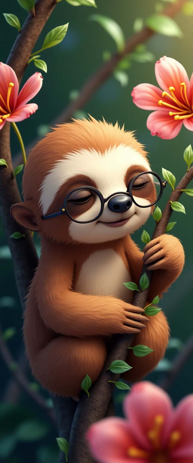 Sleepy Sloth Character Portrait Phone Case