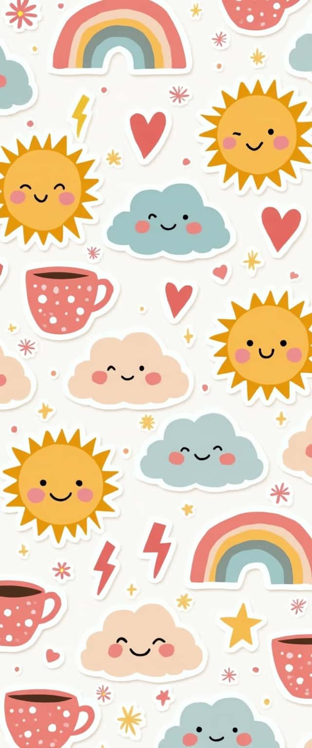 Joyful Sticker Collage Design Phone Case Joyful Sticker Collage Design Phone Case