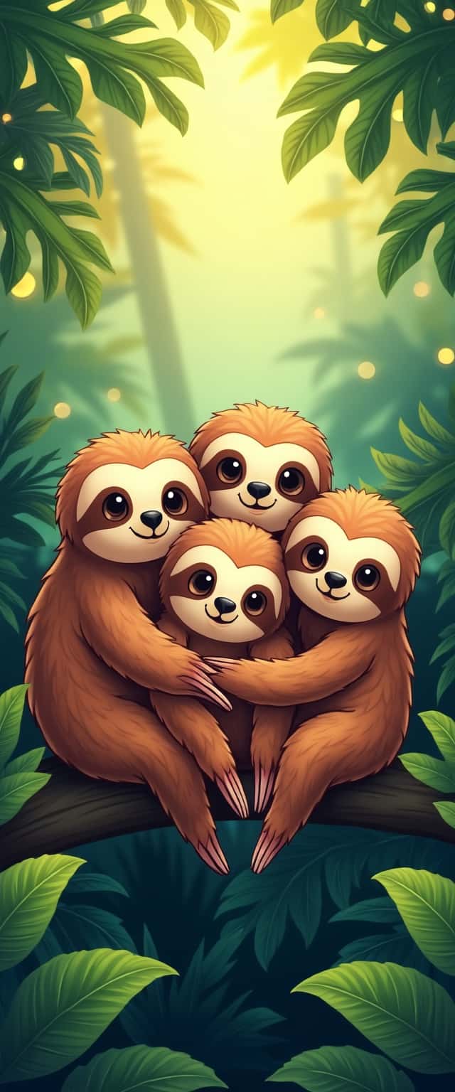 Cute Sloths in Jungle Phone Case Cute Sloths in Jungle Phone Case