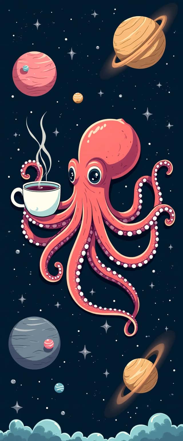 Cosmic Octopus with Tea Phone Case