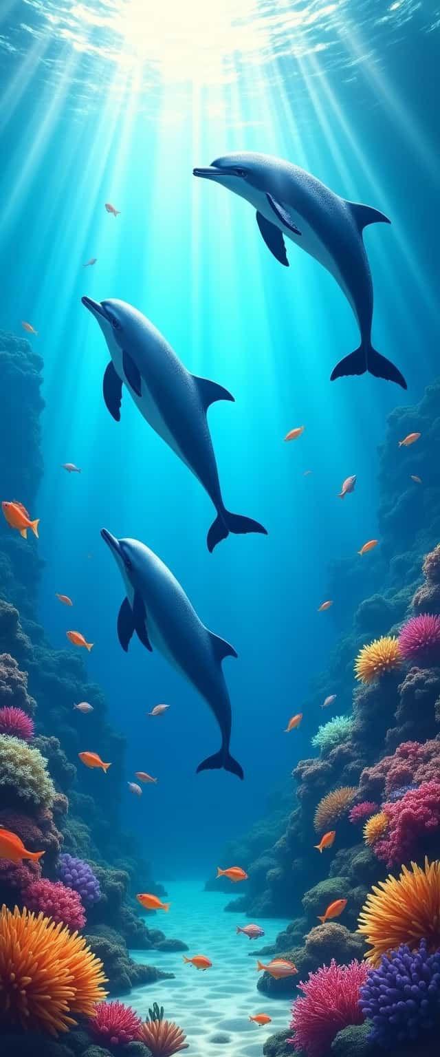 Underwater Dolphin Scene Phone Case Underwater Dolphin Scene Phone Case