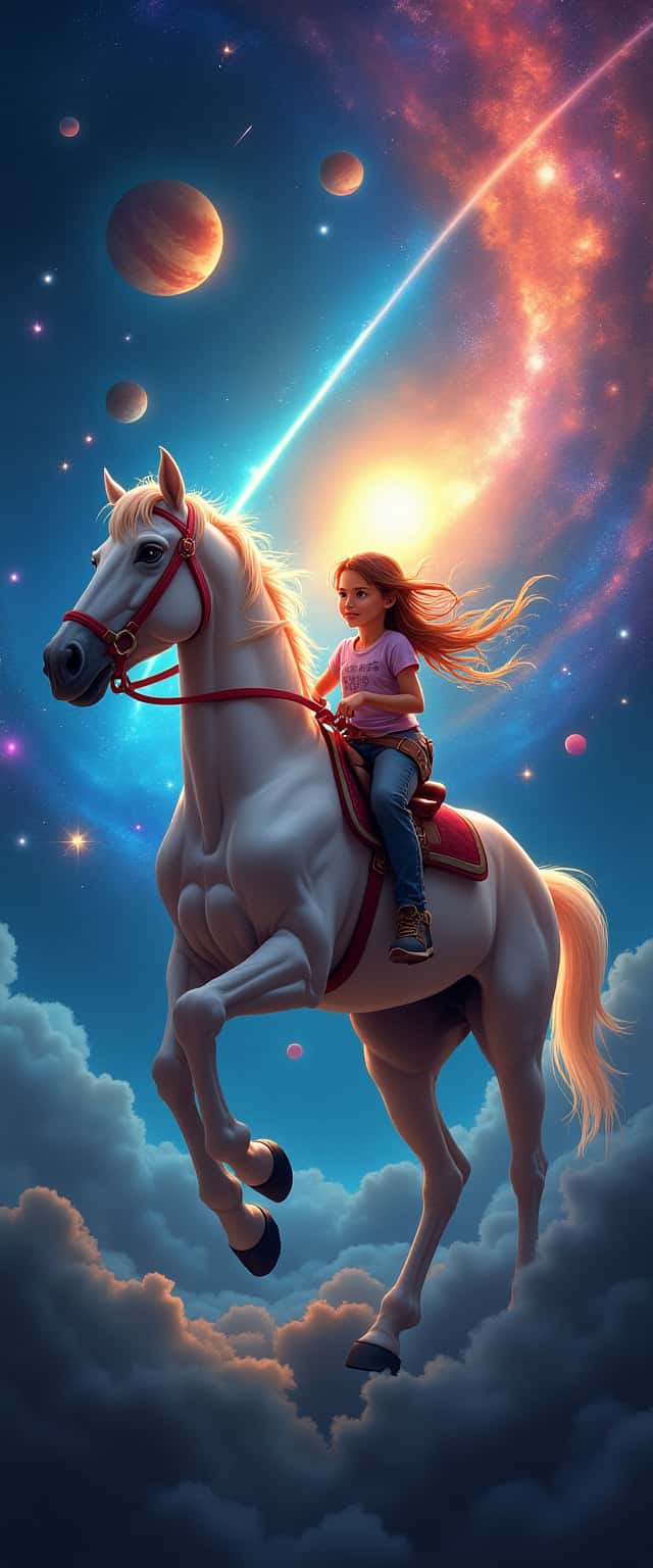 Cosmic Adventure with Horse Phone Case