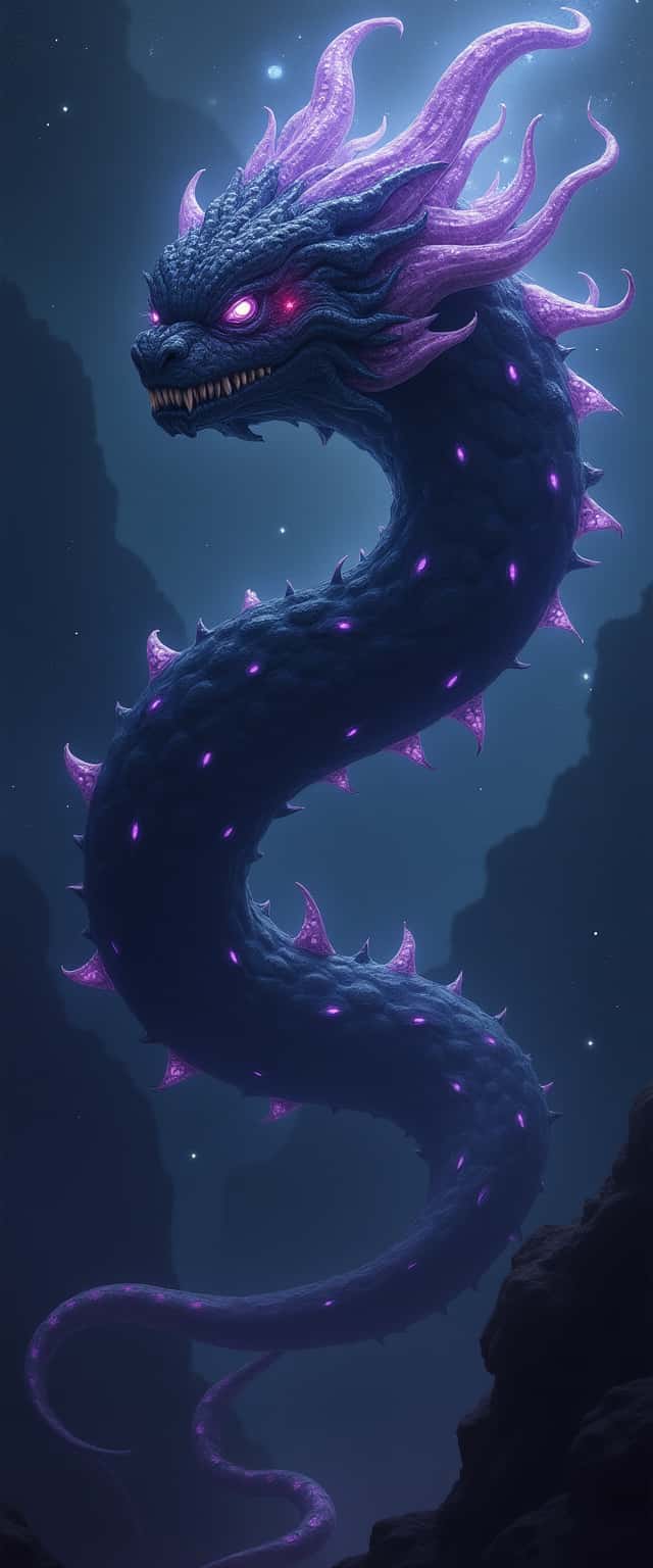 Abyssal Serpent in Cosmic Depths Phone Case Abyssal Serpent in Cosmic Depths Phone Case