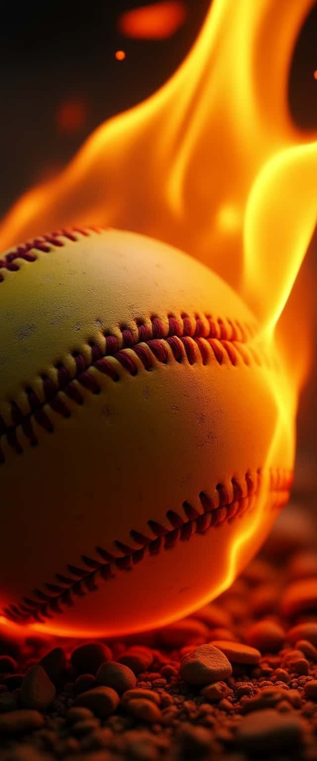 Softball on Fire Design Phone Case Softball on Fire Design Phone Case