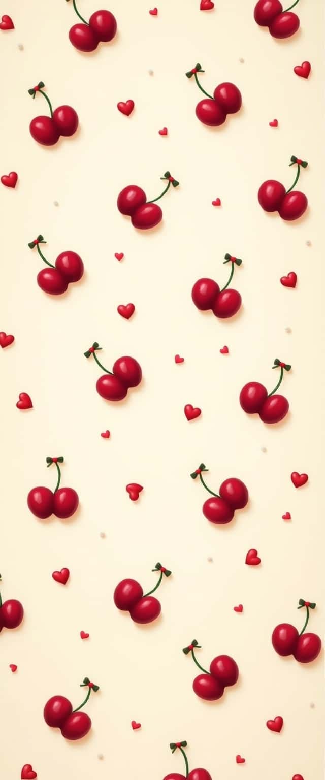 Cream Cherry Kawaii Pattern Phone Case Cream Cherry Kawaii Pattern Phone Case