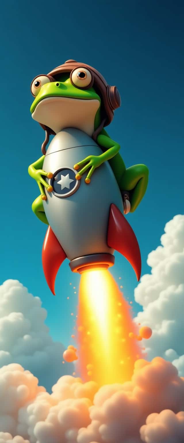 Rocket Riding Frog Design Phone Case