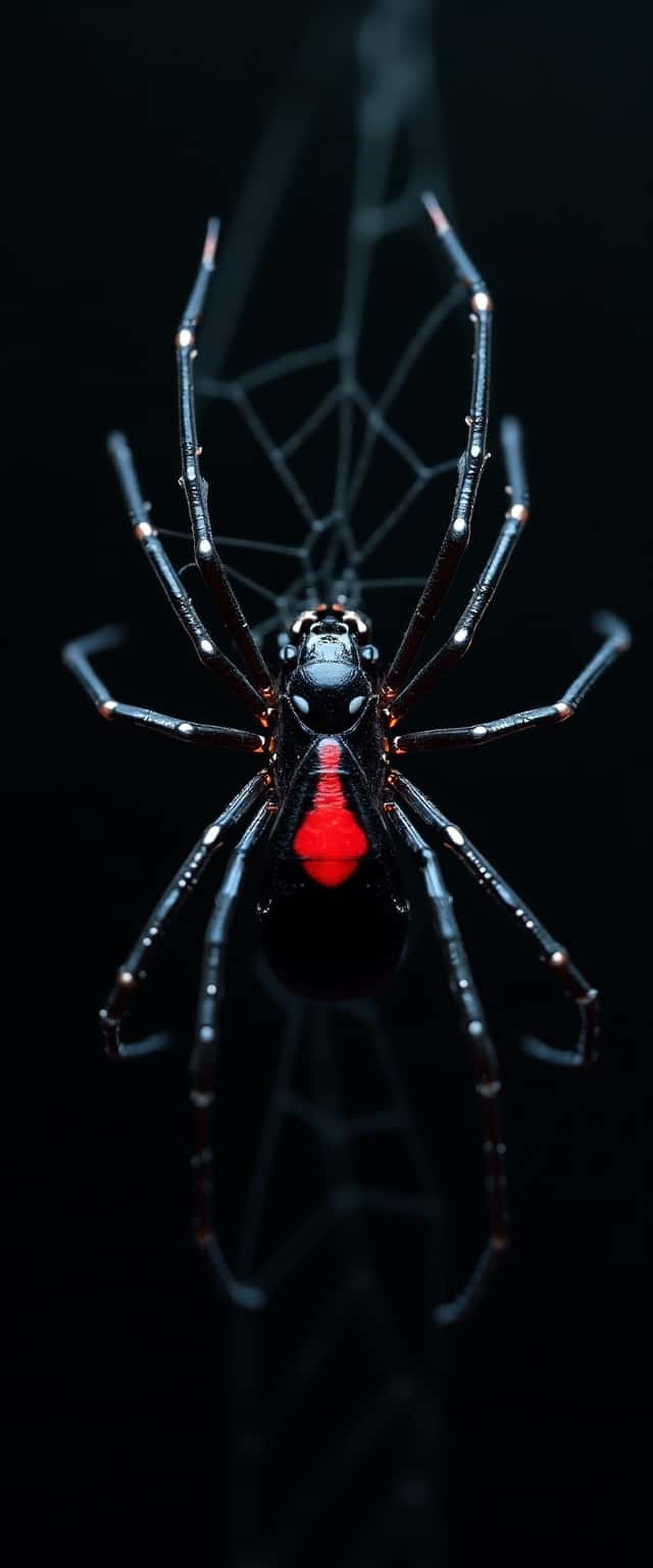 Black Widow Spider in Web Phone Case