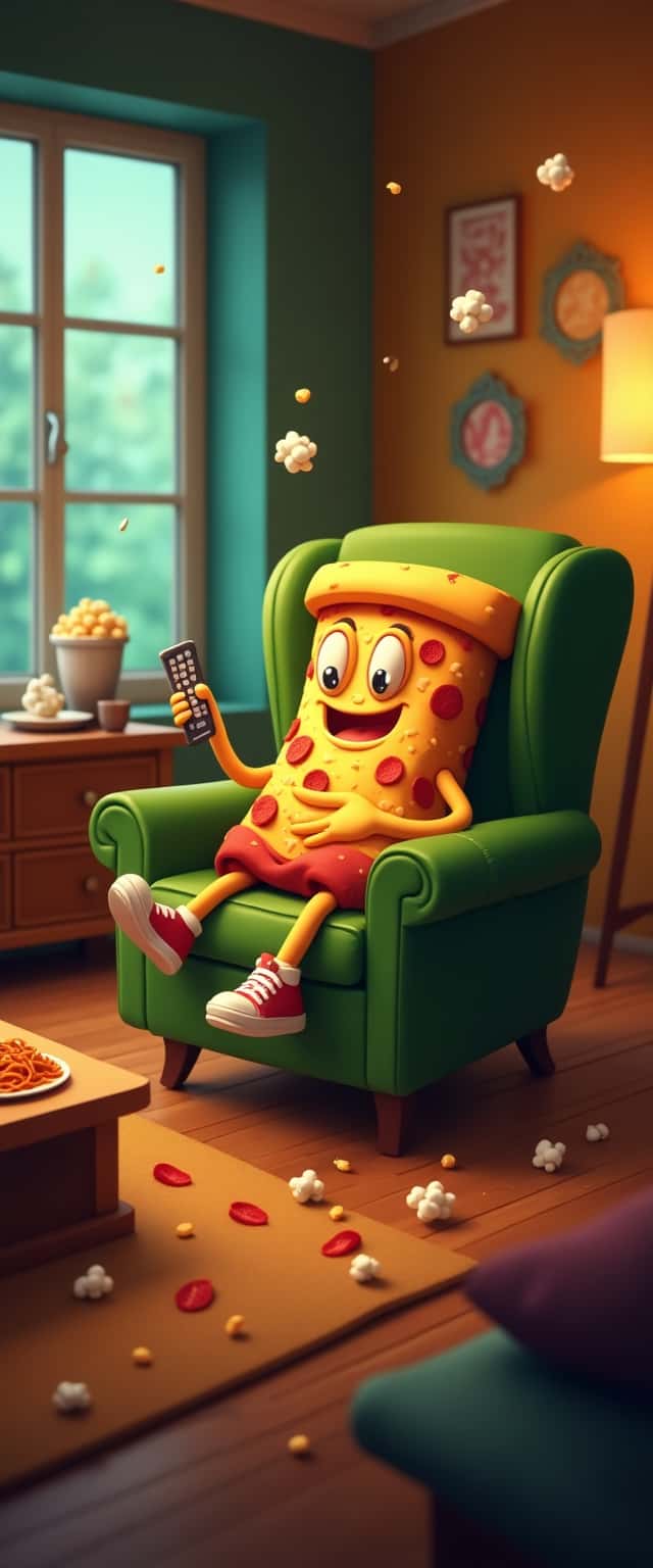 Cartoon Pizza Slice in Cozy Chair Phone Case