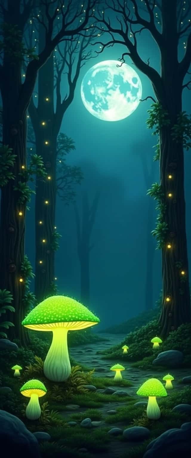 Magical Forest with Glowing Mushrooms Phone Case Magical Forest with Glowing Mushrooms Phone Case