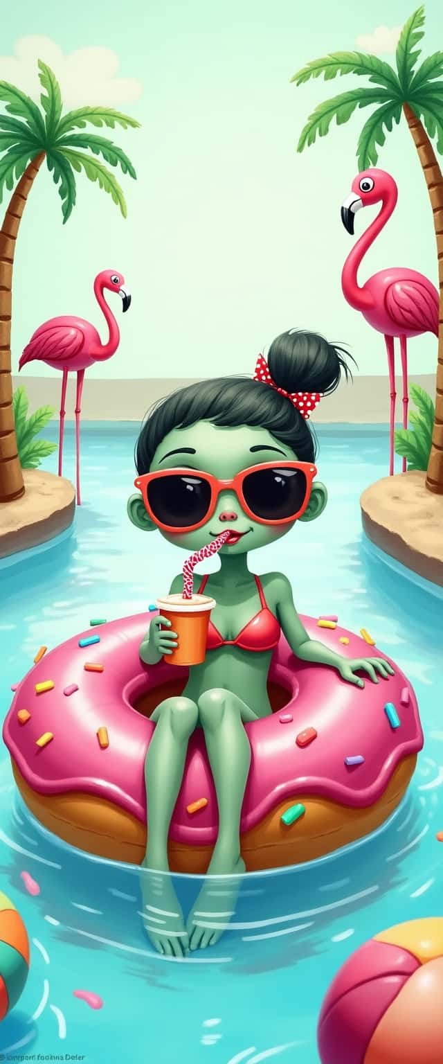 Cute Quirky Zombie Pool Design Phone Case Cute Quirky Zombie Pool Design Phone Case