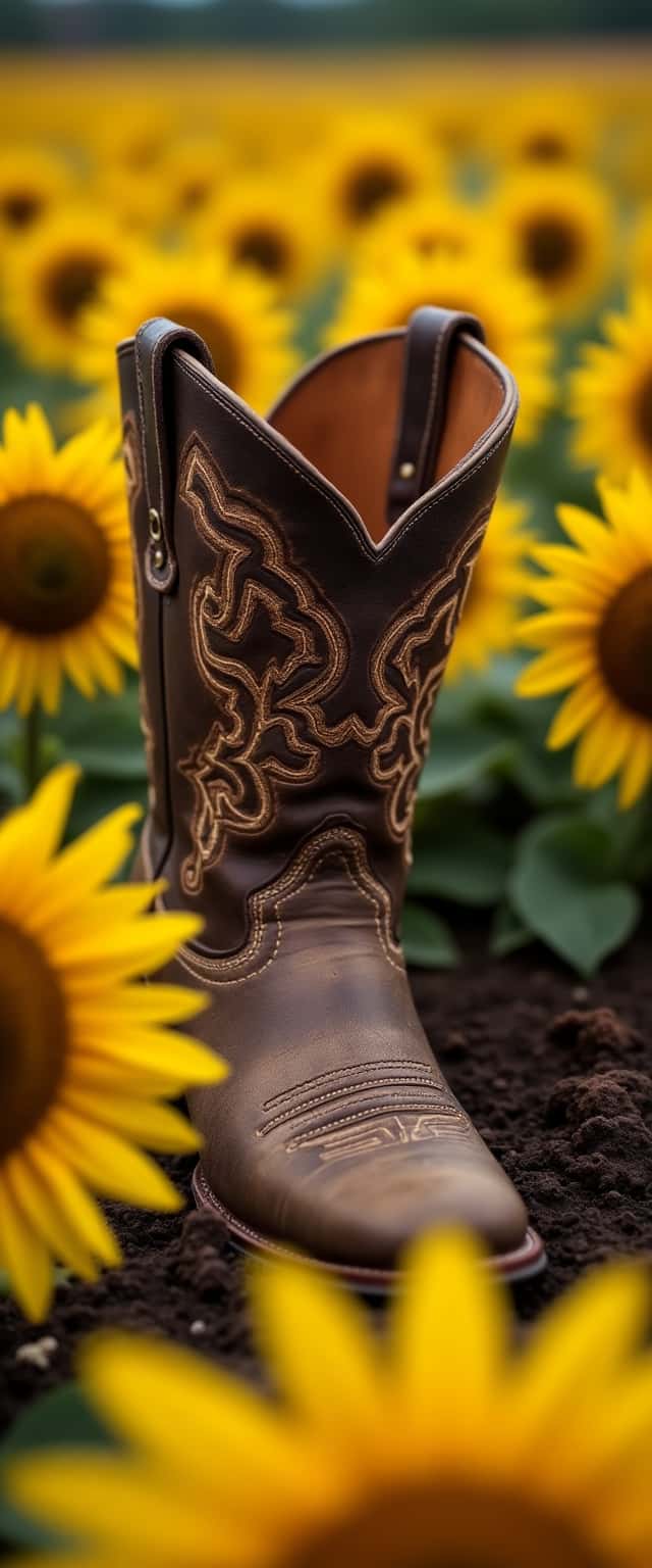 Cowboy Boot Among Sunflowers Phone Case Cowboy Boot Among Sunflowers Phone Case