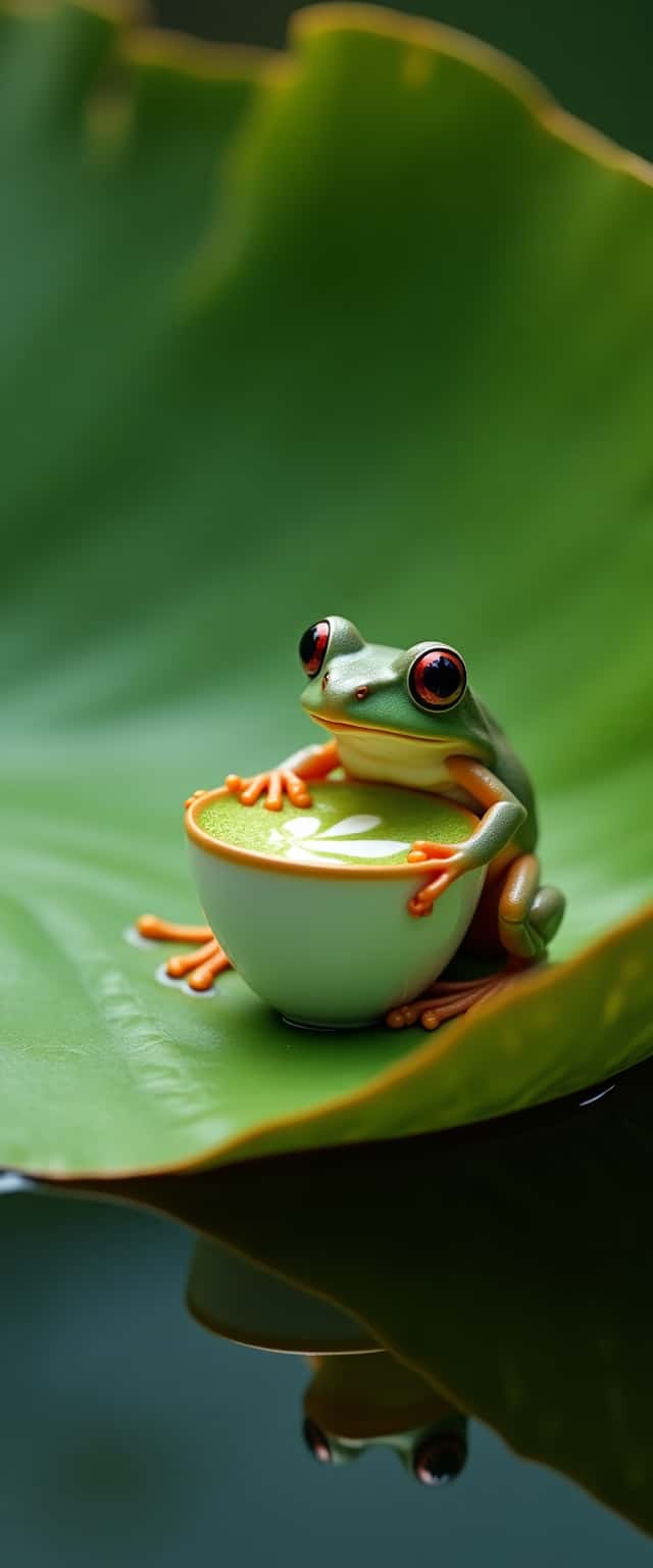 Elegant Frog on Lily Pad Phone Case