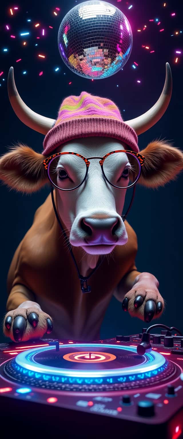 Cool Cow DJ Portrait Phone Case Cool Cow DJ Portrait Phone Case