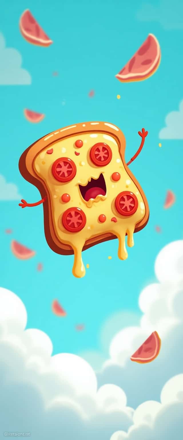 Pizza Toast in Bright Sky Phone Case