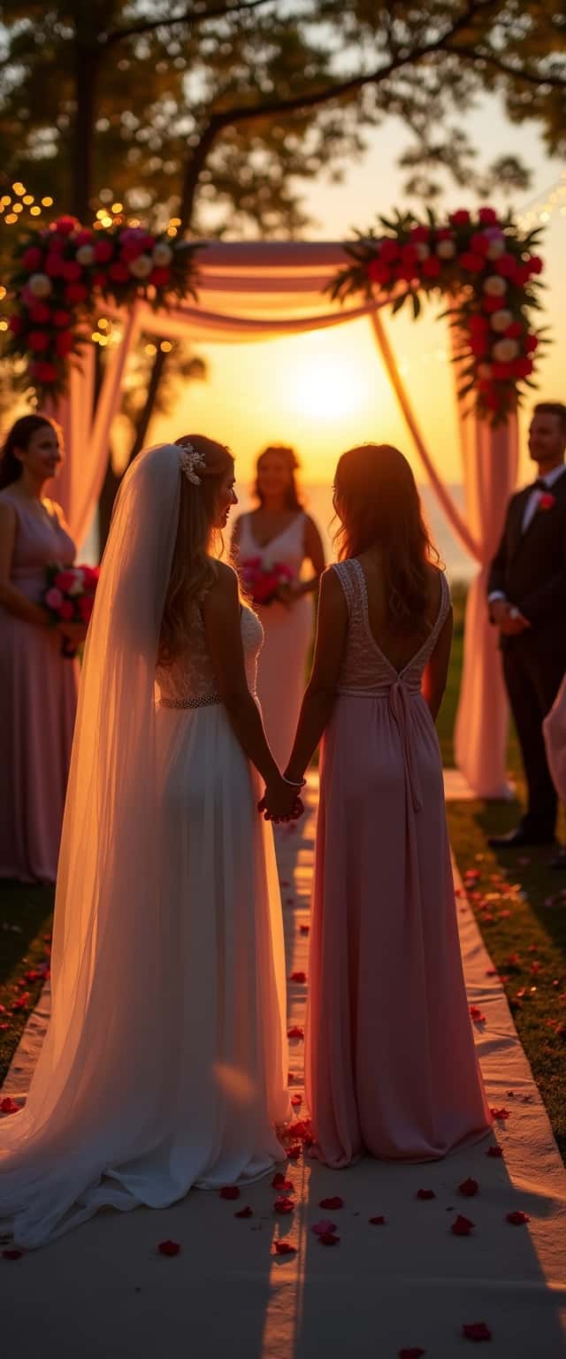 Intimate Sunset Wedding Scene Phone Case