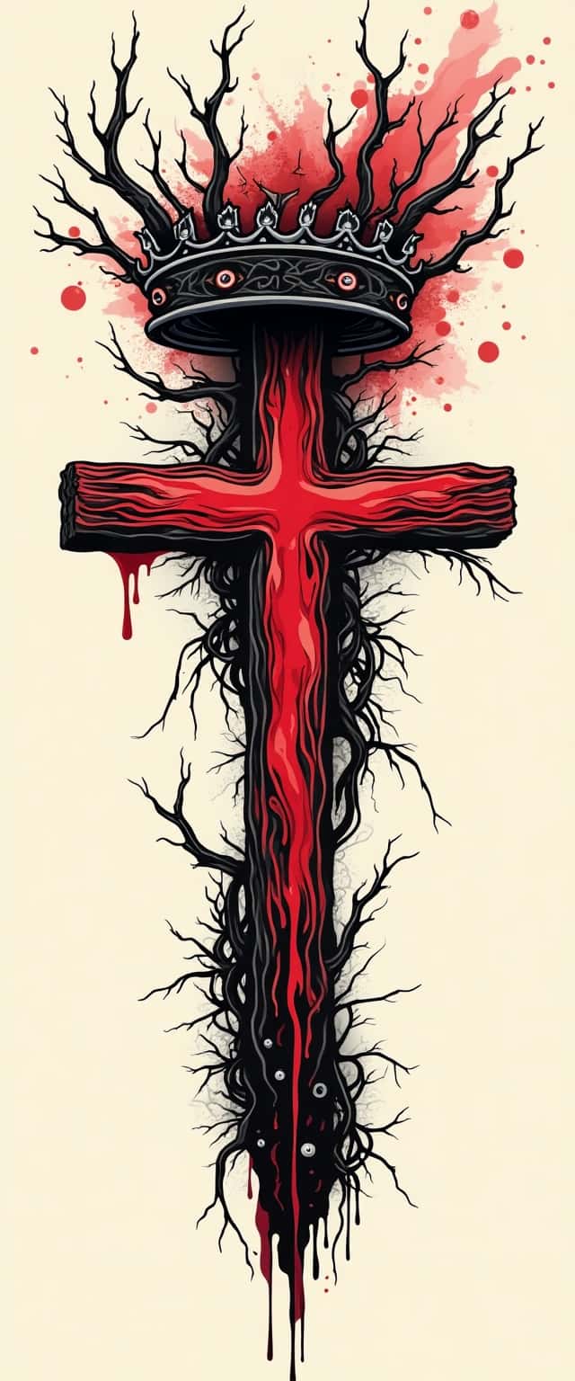 Stylized Cross with Crown Phone Case Stylized Cross with Crown Phone Case