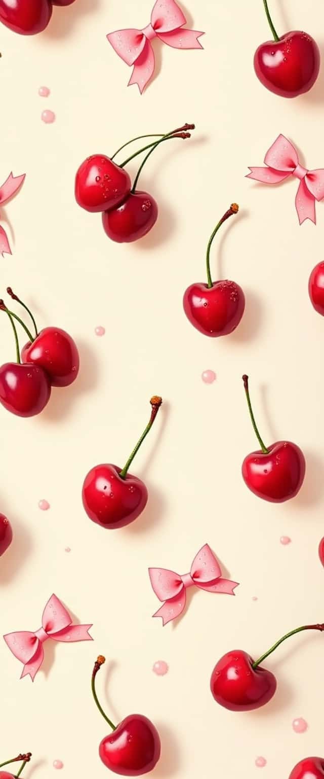 Cherries and Bows Pattern Design Phone Case Cherries and Bows Pattern Design Phone Case