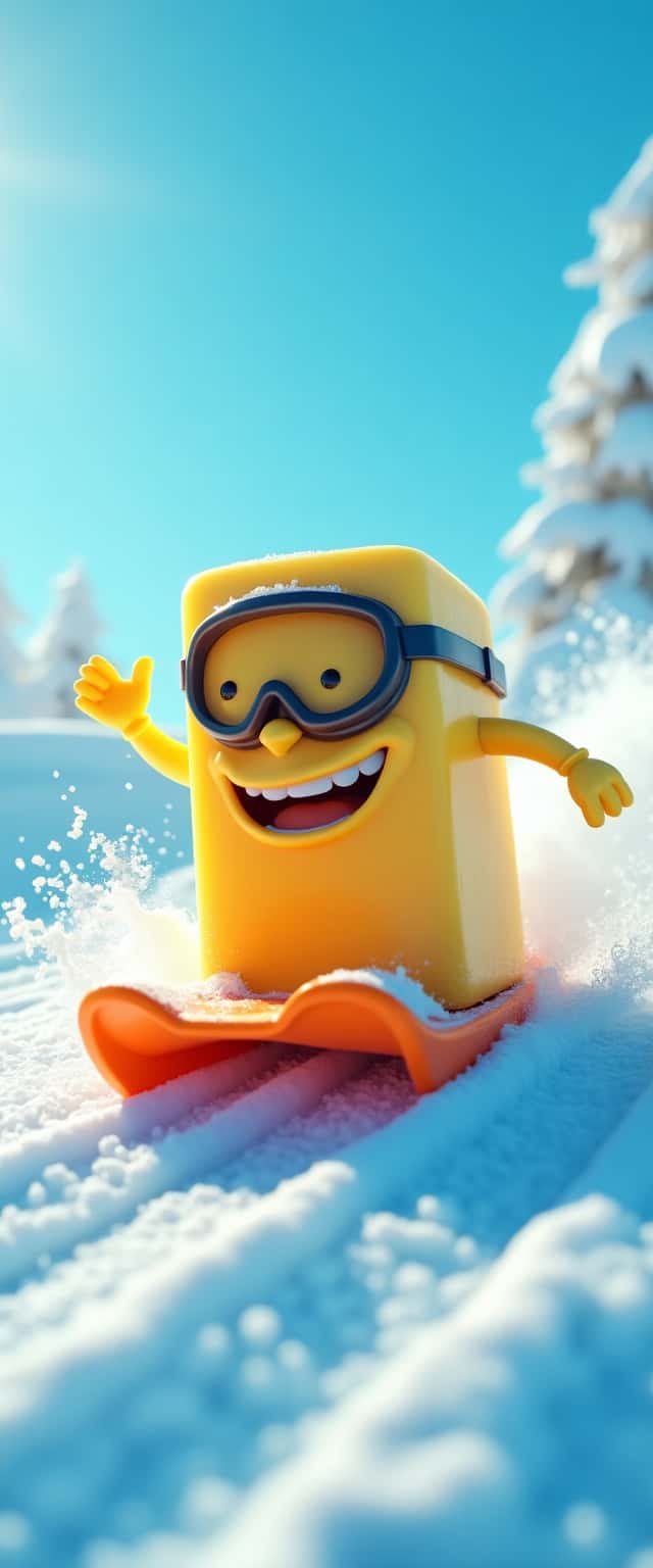 Cheerful Butter on Sled Phone Case