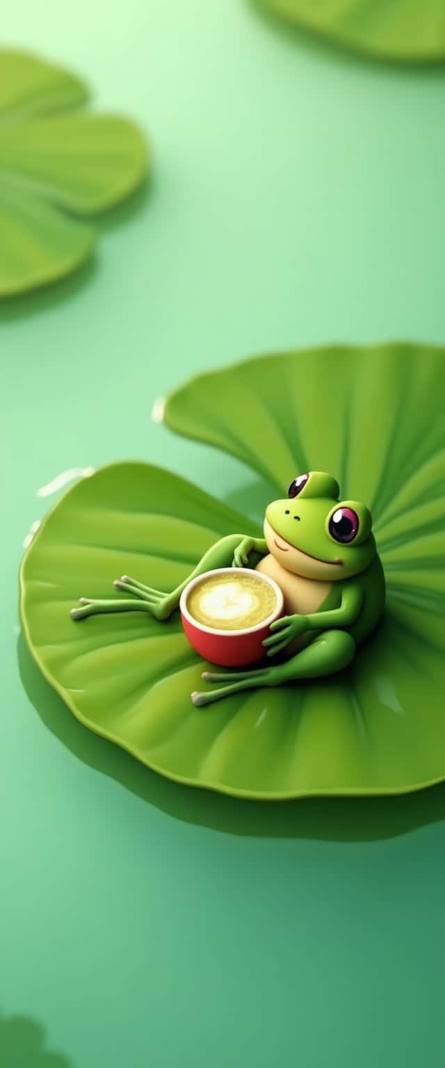 Cartoon Frog on Lily Pad Phone Case