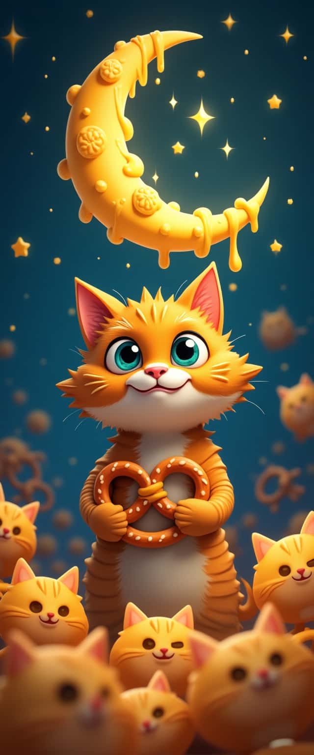 Fluffy Cat with Pretzel Ears Phone Case