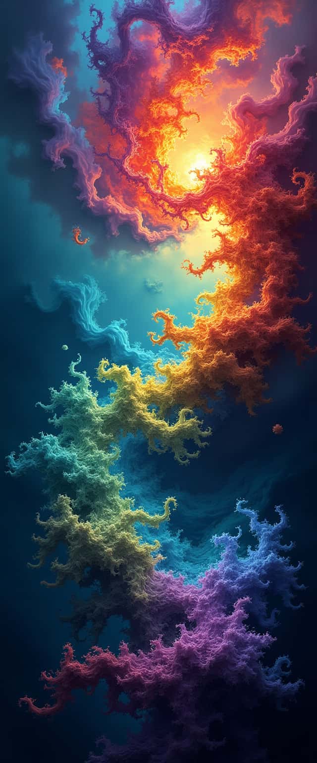 Colorful Fractal Landscape Design Phone Case