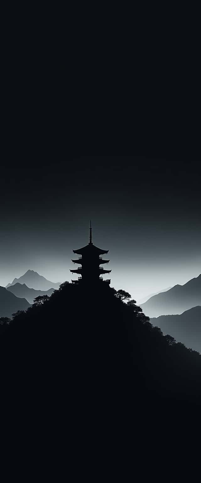 Zen Temple Silhouette Design Phone Case Zen Temple Silhouette Design Phone Case