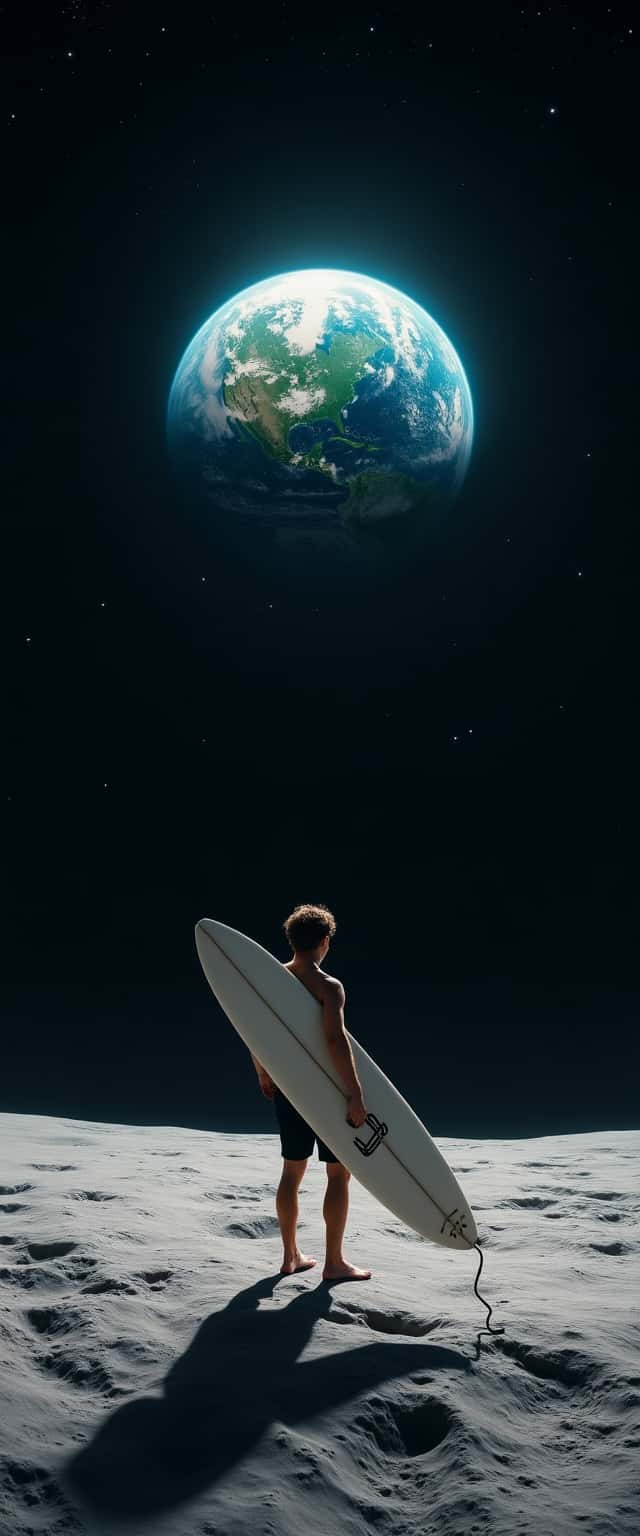 Surfer on the Moon Phone Case
