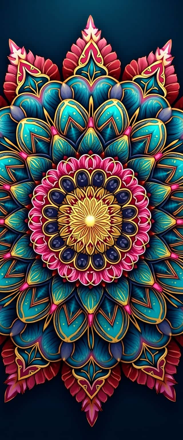 Intricate Turquoise and Fuchsia Mandala Phone Case Intricate Turquoise and Fuchsia Mandala Phone Case