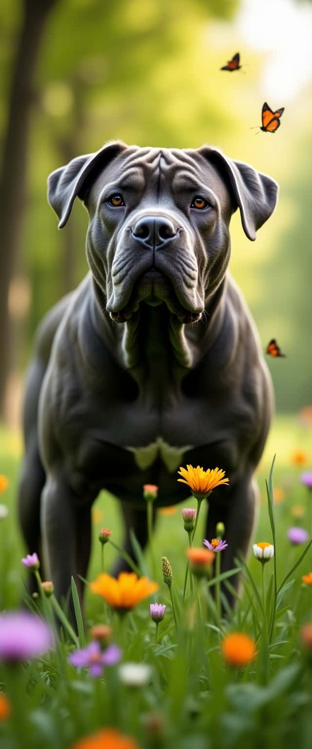 Gray Cane Corso in Green Park Phone Case