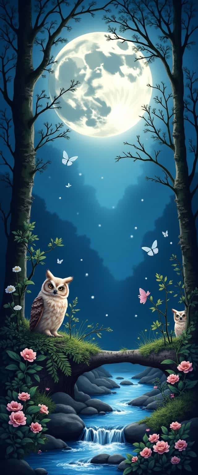 Serene Nighttime Forest Scene Phone Case Serene Nighttime Forest Scene Phone Case