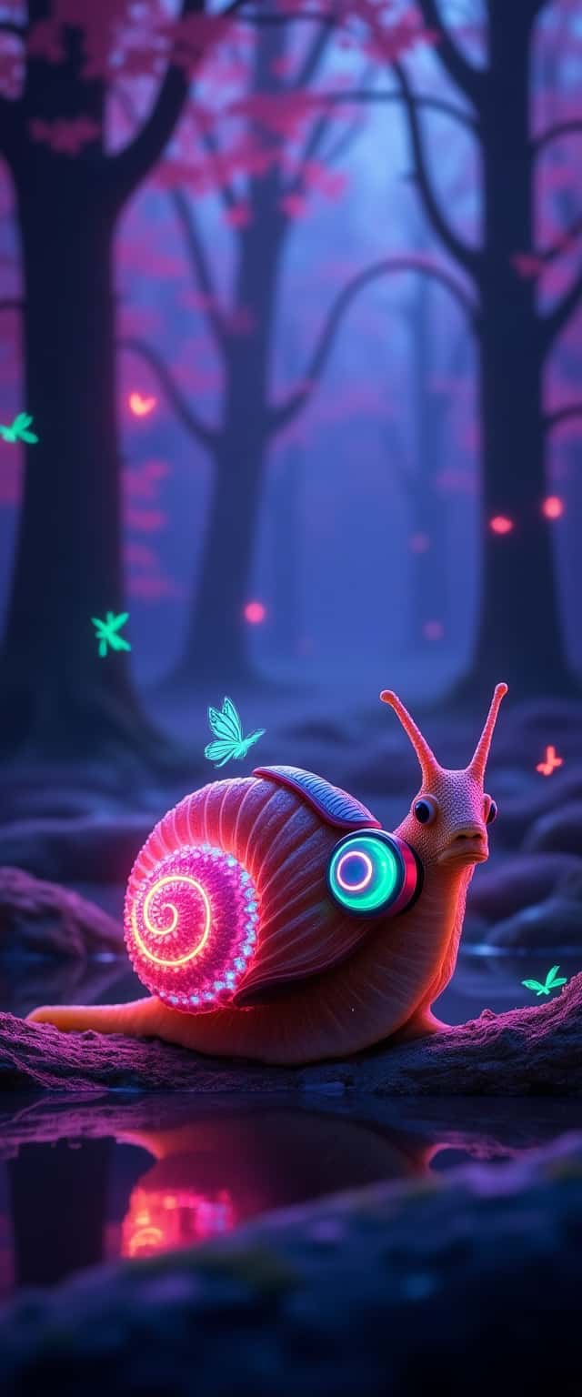 Snail DJ in Glowing Forest Phone Case Snail DJ in Glowing Forest Phone Case