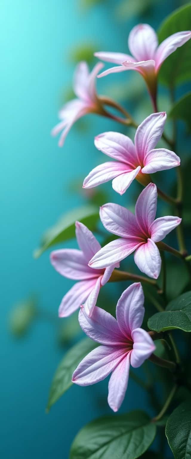 Pearl-Like Flowers on Turquoise Phone Case Pearl-Like Flowers on Turquoise Phone Case