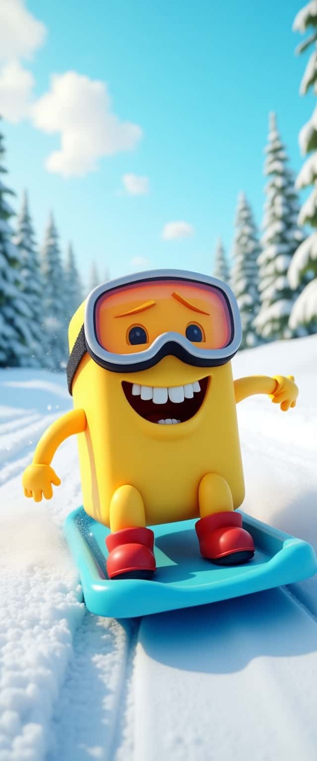 Mischievous Butter on Sled Phone Case