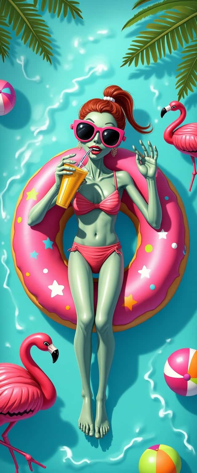 Zombie Float in Pastel Pool Phone Case Zombie Float in Pastel Pool Phone Case