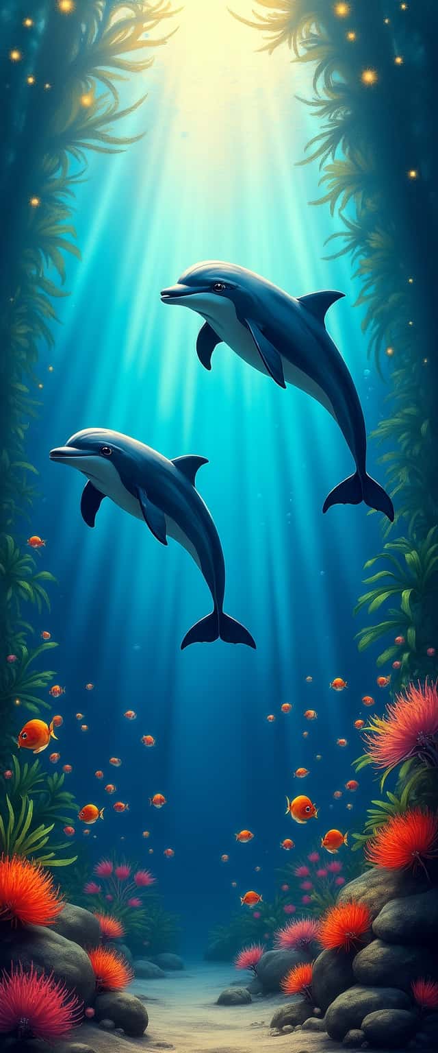 Underwater Dolphin Mural Design Phone Case