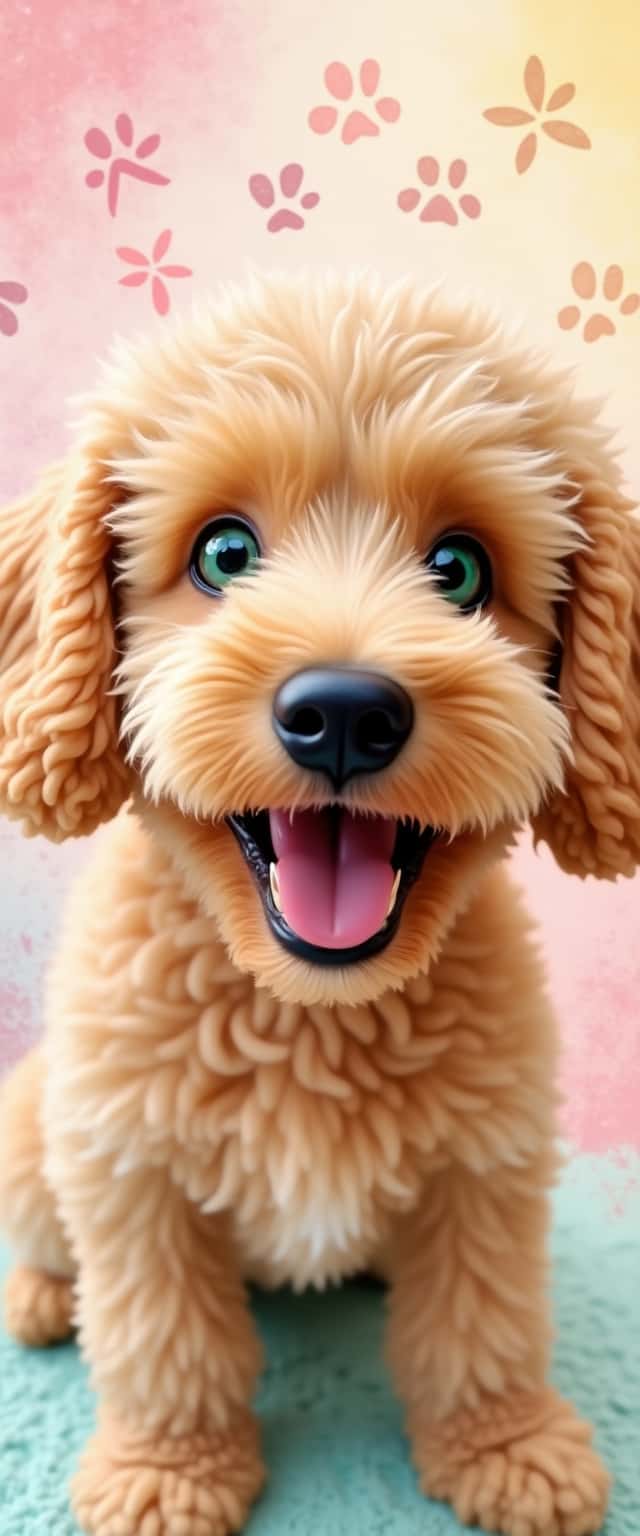 Joyful Golden Doodle Portrait Phone Case Joyful Golden Doodle Portrait Phone Case
