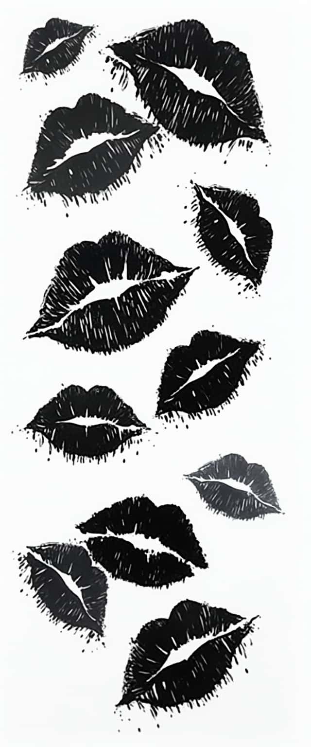 Monochrome Kiss Print Design Phone Case Monochrome Kiss Print Design Phone Case