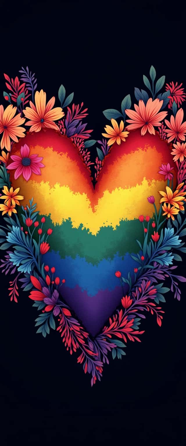 Pride Heart Floral Design Phone Case