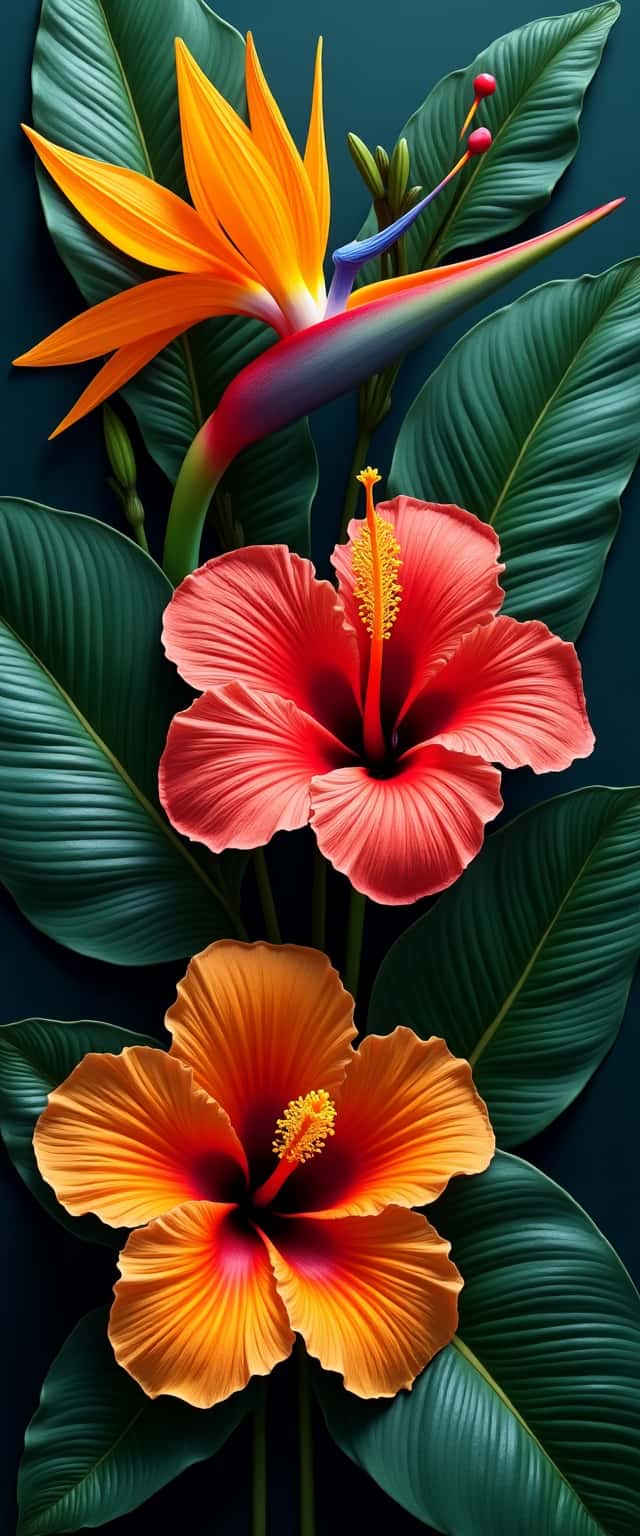 Tropical Floral Arrangement Design Phone Case Tropical Floral Arrangement Design Phone Case