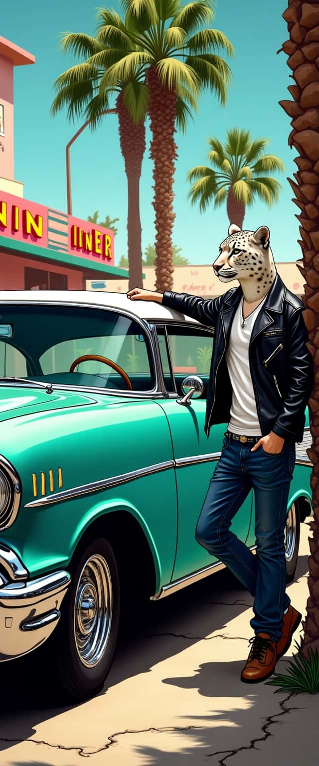 Classic Chevy With Snow Leopard Phone Case