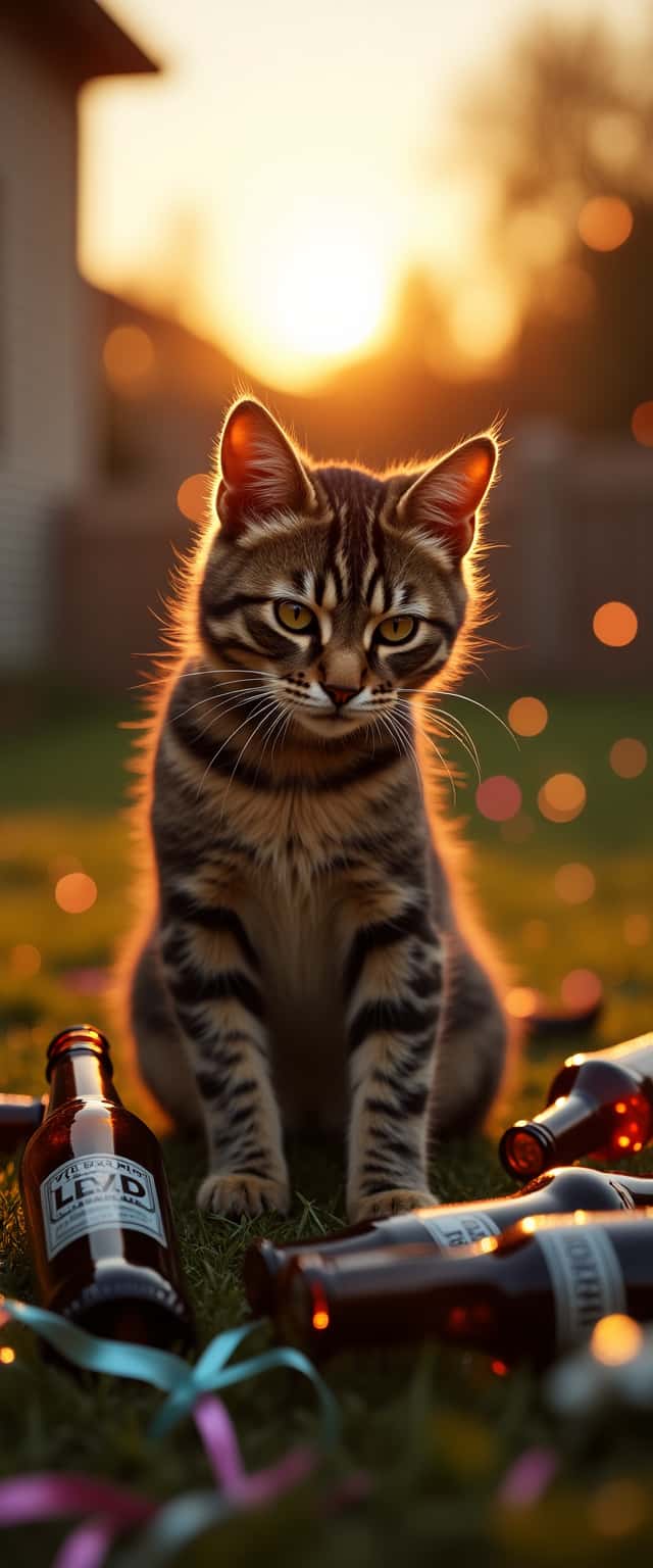 Playful Tabby Cat at Sunset Phone Case Playful Tabby Cat at Sunset Phone Case