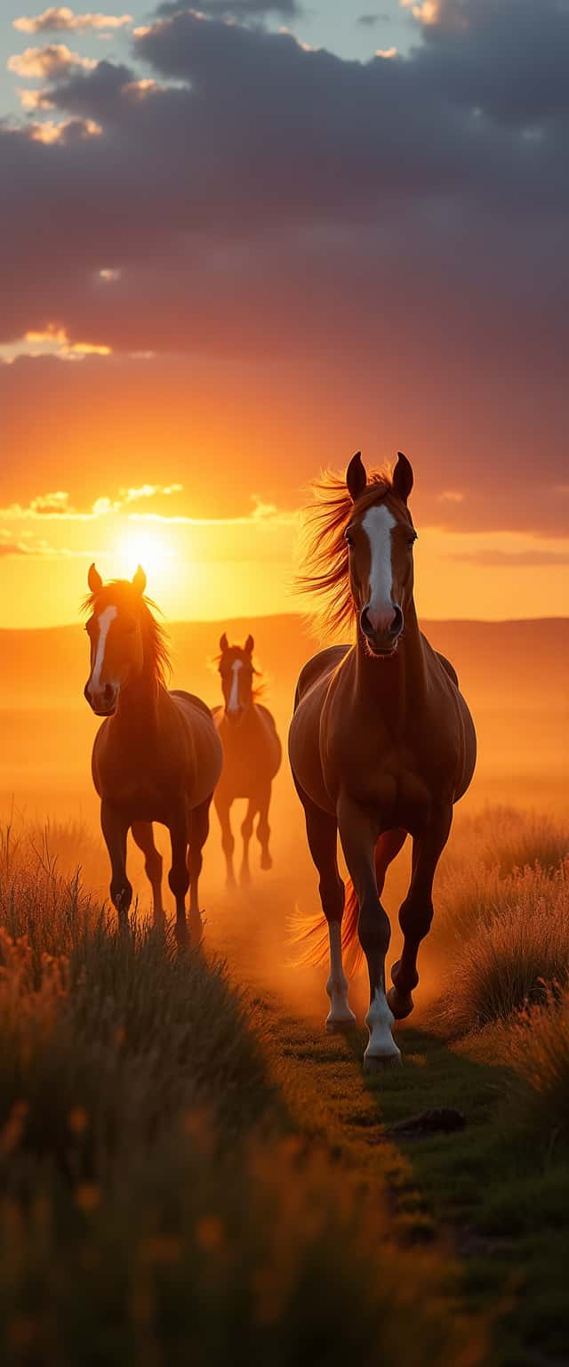 Galloping Horses at Sunset Phone Case Galloping Horses at Sunset Phone Case