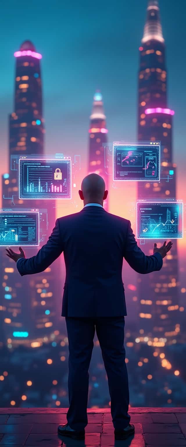Futuristic System Administrator Holograms Phone Case Futuristic System Administrator Holograms Phone Case