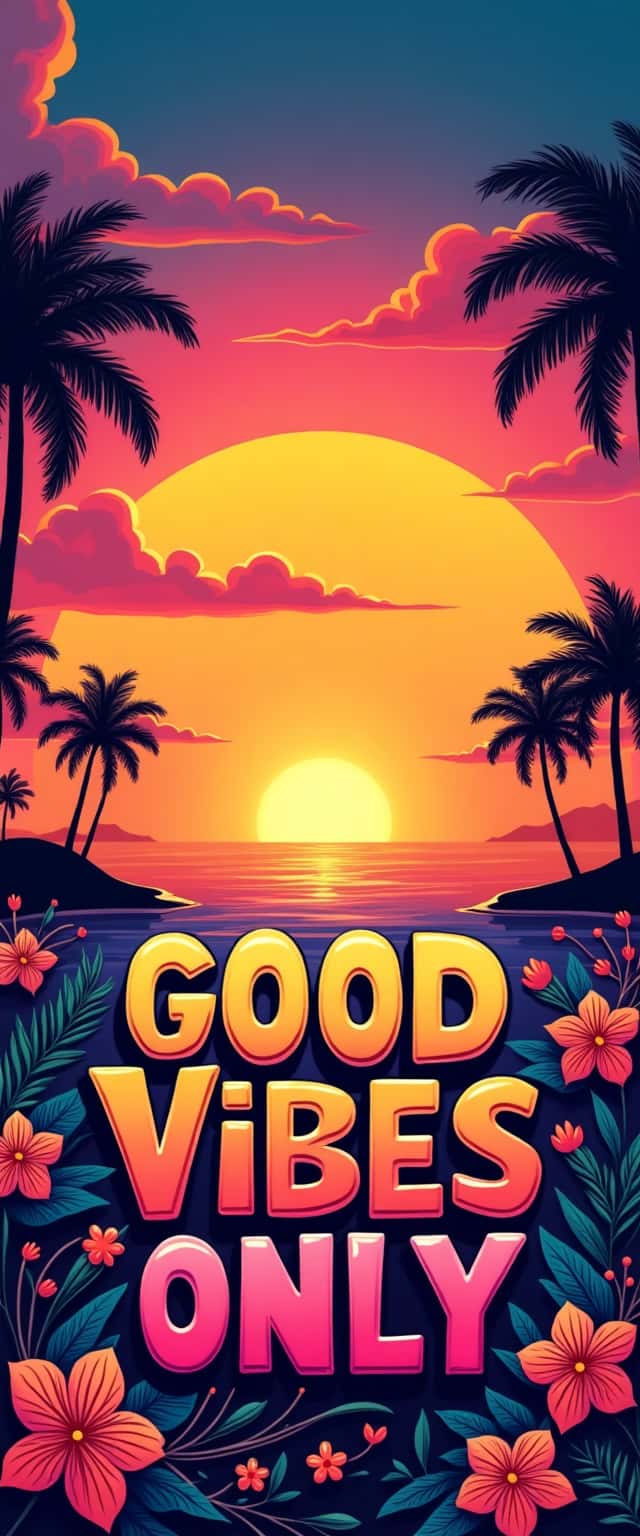 Retro Sunset Good Vibes Phone Case